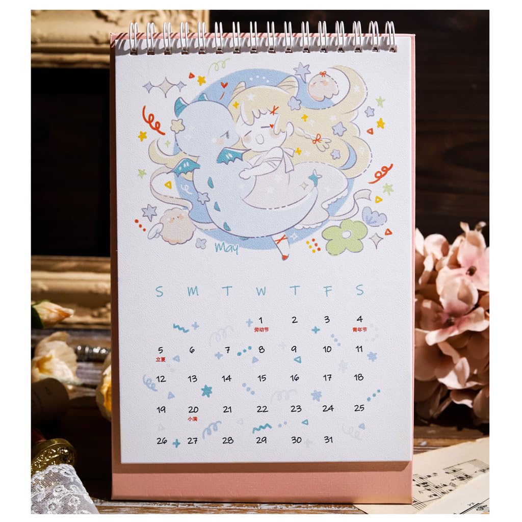 1点限り⭐️2024卓上カレンダー 予定 計画 整理スケジュール管理 かわいい Amazon | 2024 かわいい卓上カレンダー A5 リマインダー時間メモ週間